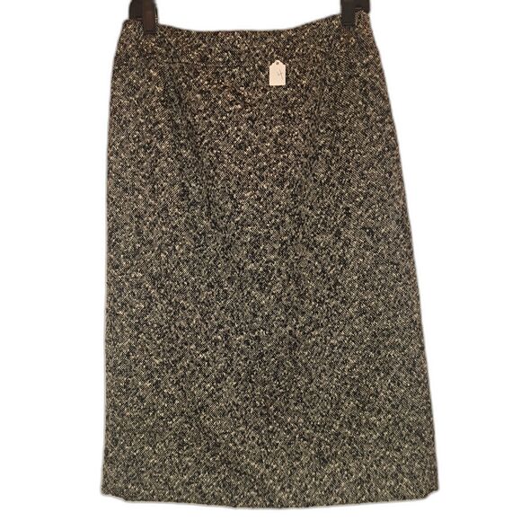Talbots Petites Wool Blend Black And White Midi Skirt, Size 8 - Picture 6 of 9